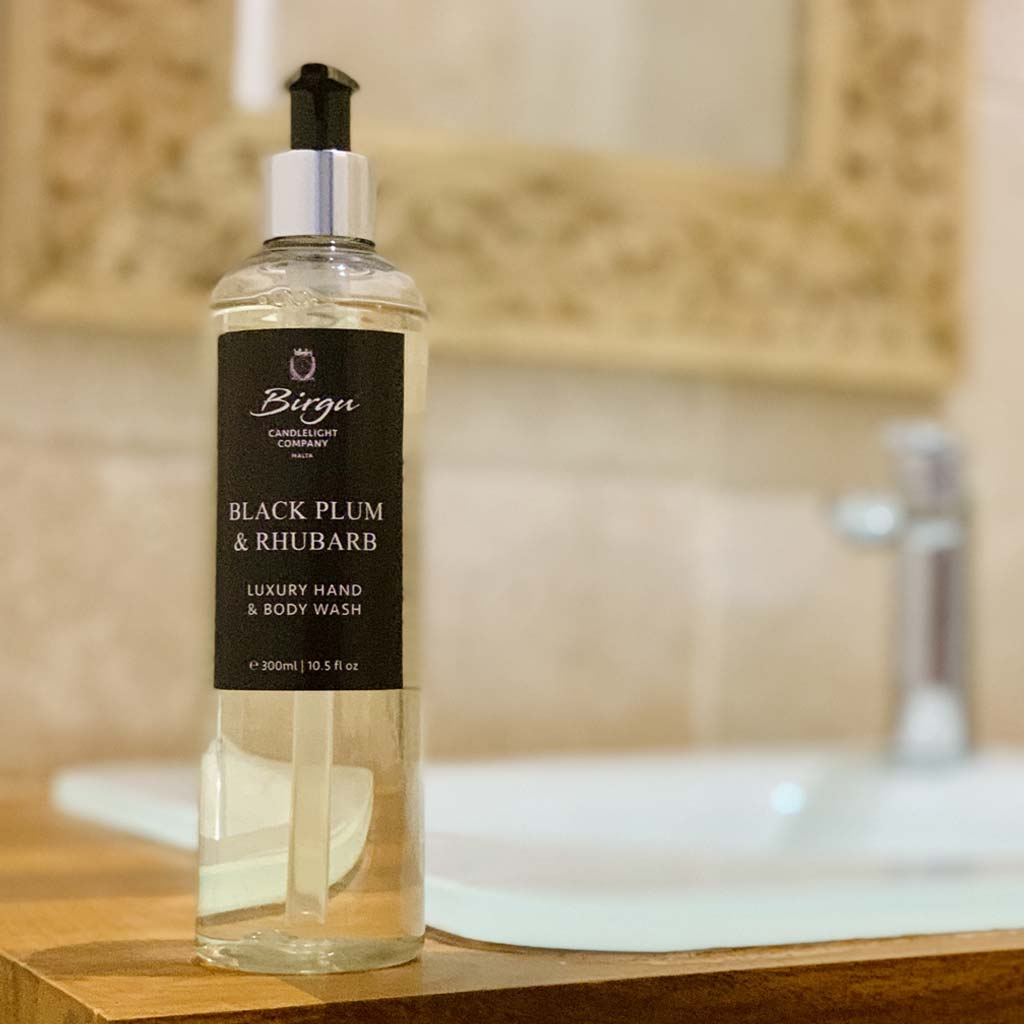 Black Plum and Rhubarb - Hand & Body Wash - Birgu Candlelight Company