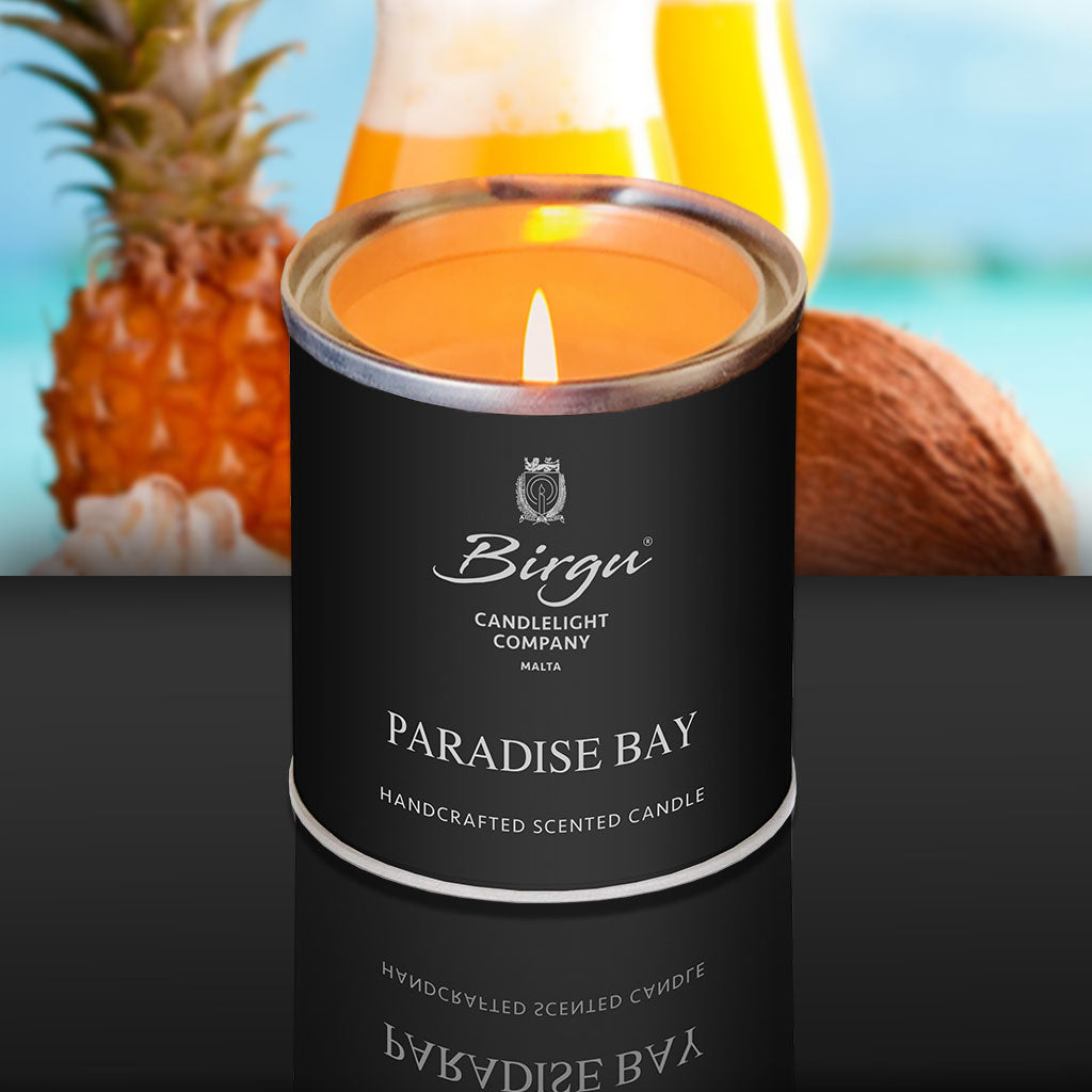 Paradise Bay - Scented Candle Tin Lit - Birgu Candlelight Company